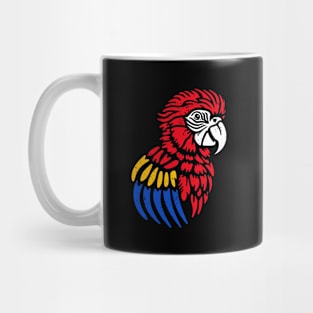 Red Macaw Parrot distressed Mug